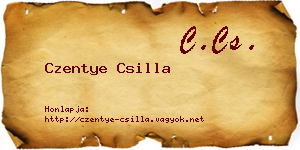 Czentye Csilla névjegykártya
